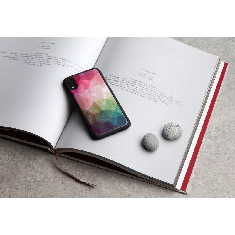 Dėklas telefonui iKins iPhone XR – vandens gėlės raštas, juodas