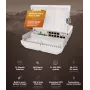 Tinklo jungiklis MikroTik netPower Lite 8P — 8× Gigabit Ethernet (10/100/1000), PoE (IEEE 802.3af/at), 24–57 V įėjimas, baltas