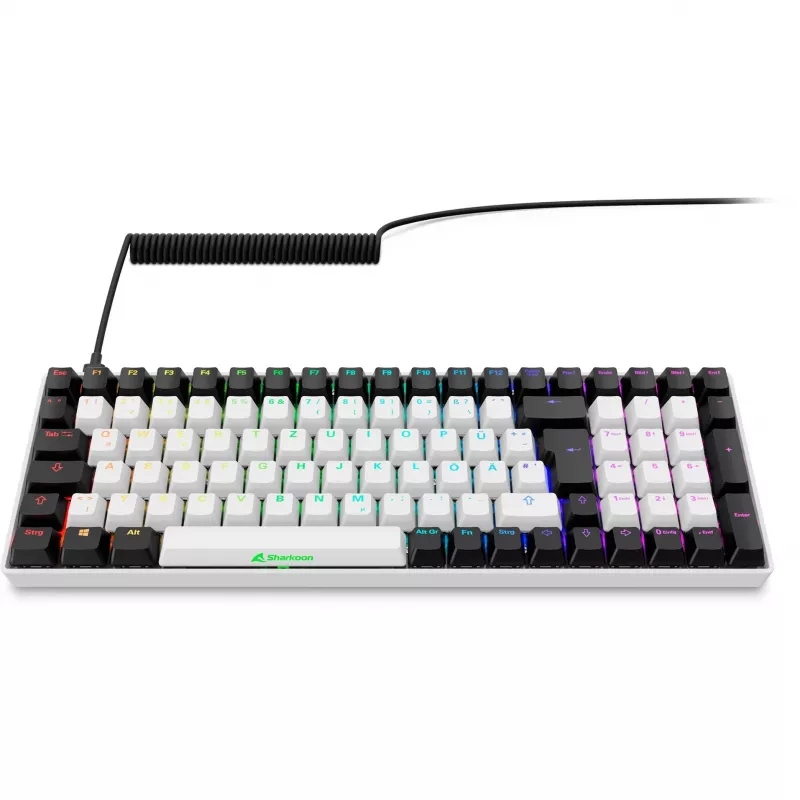 Sharkoon SKILLER SGK50 S2 White DE-Layout Gateron Yellow - klaviatūra