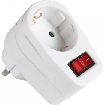 Brennenstuhl Adapterstecker 1 Steckd. + Schalter weiß