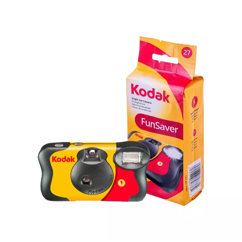 Vienkartinis fotoaparatas su blykste Kodak FunSaver, spalvota juosta, 27 nuotraukos, ISO 400