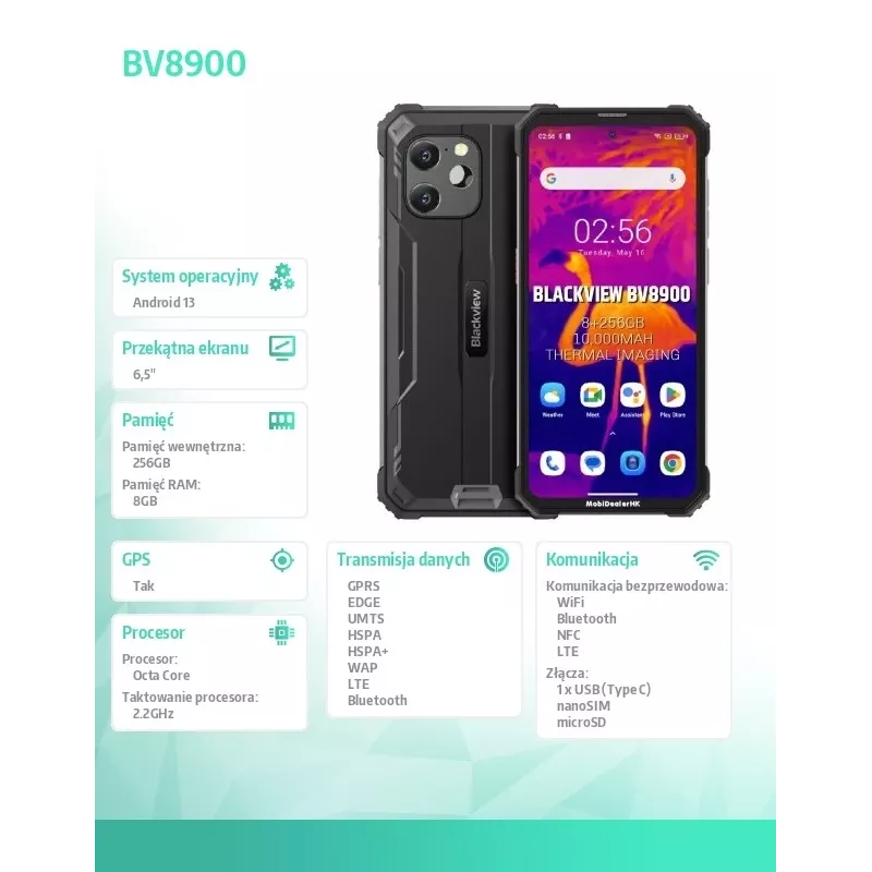 Blackview BV8900 8/256 GB Juoda