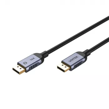 DisplayPort kabelis Unitek C1626GY01-1.5M — 1,5 m, DisplayPort 2.1, Kištukinis-Kištukinis, 360 Hz, 15360×8640, Pilka