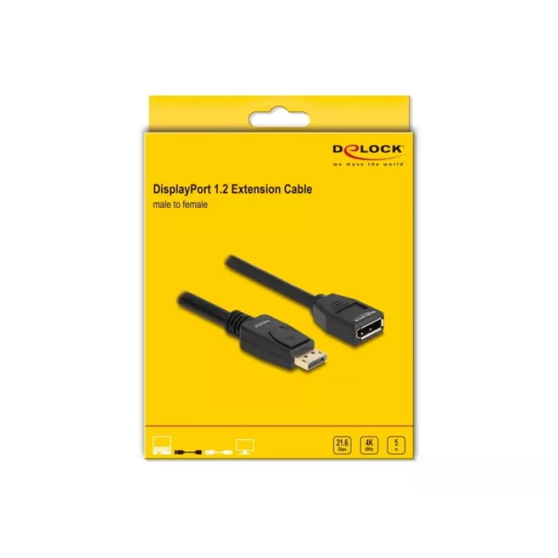 DeLOCK DisplayPort 1.2 prailginimo laidas 4K 60 Hz 5 m
