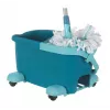 Šluostymo sistema Leifheit Clean Twist Mop Ergo mobile, vieno bako, mėlyna, su šluoste ir ratukais