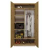 Spinta Wardrobe Top E Shop SD-90 ART KPL su ąžuolo spalvos rėmu, 7 lentynomis, 2 durimis