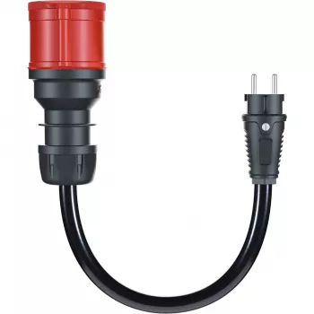 go-e Adapteris Gemini flex 22 kW, CEE raudonas trifazis 32A > buitinis kištukas (juodas, 30 cm)