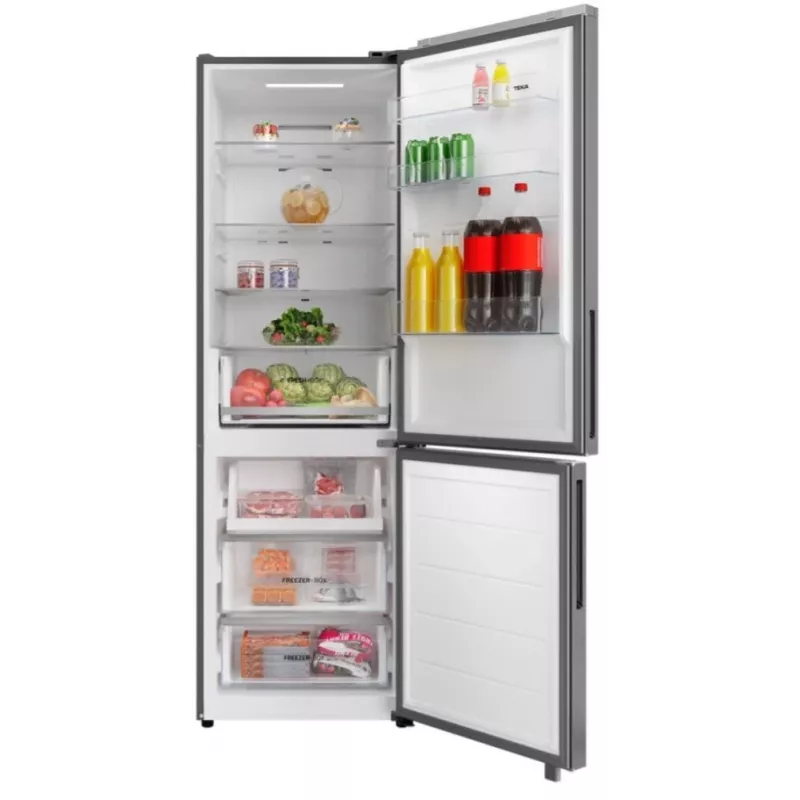 Laisvai pastatomas šaldytuvas-šaldiklis TEKA RBF 54650 SS XL, nerūdijantis plienas, 401 L bendras, apatinis šaldiklis, No Frost, jutiklinis valdymas