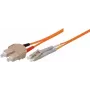 Tecline exertis Connect šviesolaidinis jungiamasis kabelis SC/MM – LC/MM 10 m OM1 oranžinis (86610)