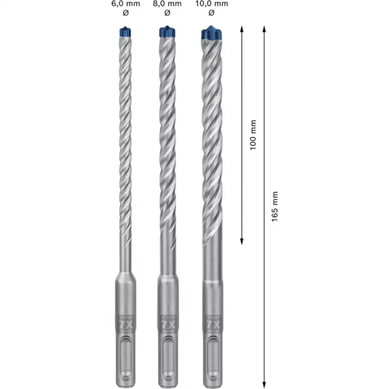 Bosch 2 608 900 196 gręžtuvas Plaktukinis gręžtuvas 3 vnt