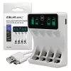Įkroviklis baterijoms QOLTEC 50848 NiMH AAA (R03) ir AA (R6) elementams su LCD ekranu