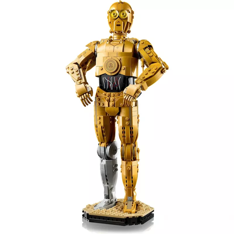 LEGO žvaigždžių karų statoma figūra C-3PO modelis 75398 — 1138 dalių, 380 mm eksponuojamas kolekcinis modelis