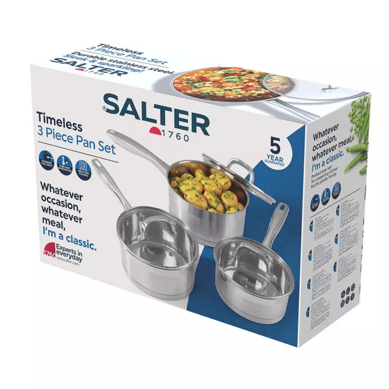 Puodų rinkinys Salter 3 vnt. nerūdijančio plieno keptuvės BW06734EU7