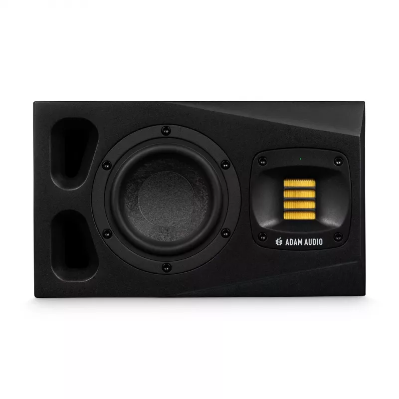 Studijiniai monitoriai ADAM AUDIO A4V juodi, 2 krypčių, 90W RMS, 4 colių žemų dažnių garsiakalbis, LED ekranas, montuojami į stelažą