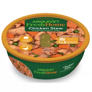 Šlapi šunų ėdalai ARQUIVET Fresh Home Gulasz z Kurczaka 280 g – suaugusiems, vištiena, pilnavertis konservuotas pašaras, be grūdų ir sojos