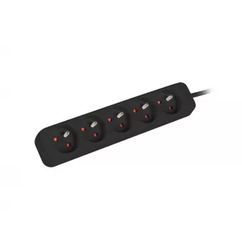 Prailginimo laidas Lanberg PS0-05E-0150-BK 1,5 m 5 AC lizdų vidaus juodas