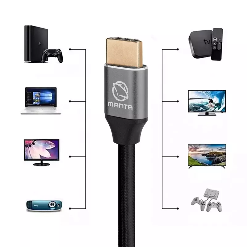 HDMI kabelis MANTA HDMI-3MC 3 m – palaiko 8K raišką