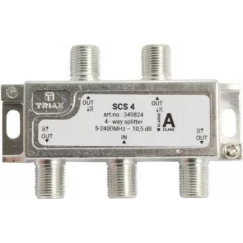 Triax SCS 4 – Kabelinis skirstytuvas – 75 omų – 5–2400 MHz – sidabrinis/baltas – moteriškos jungtys – 11,5 dB (349824)