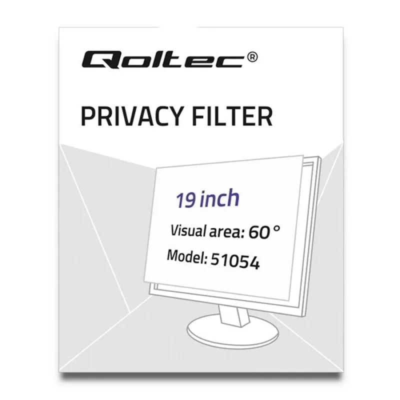 Qoltec 51054 privatumo filtras ekranui 48,3 cm (19 inch) nešiojamam kompiuteriui