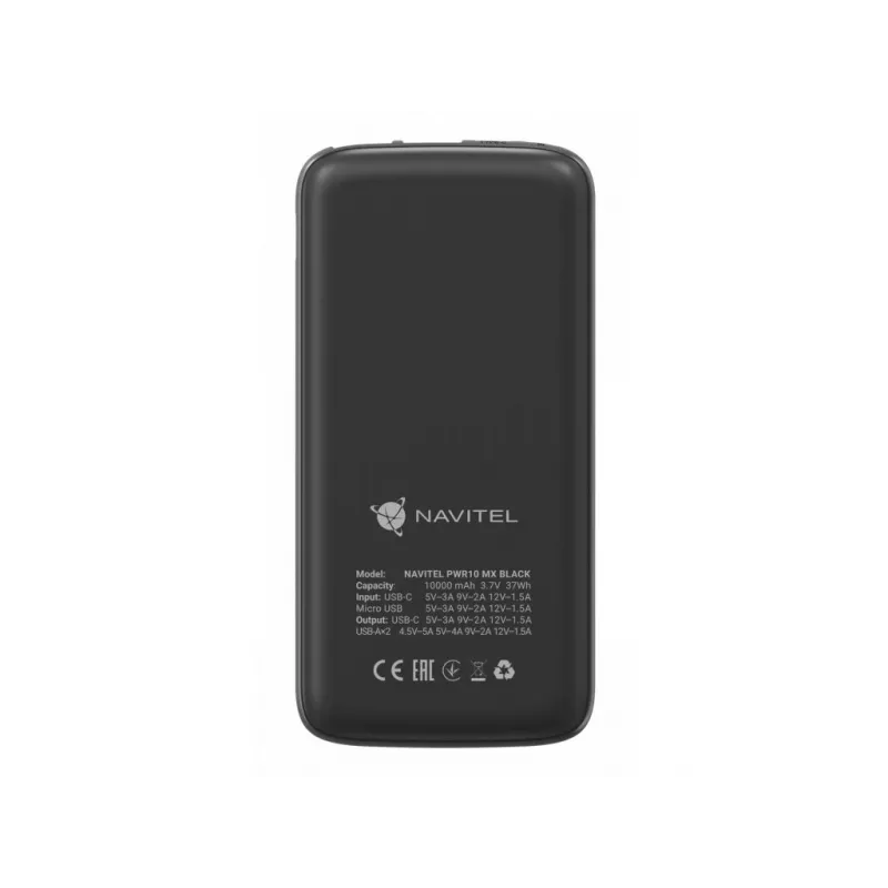 Nešiojamas išorinis akumuliatorius Navitel PWR10 MX BLACK 10000 mAh