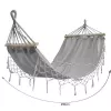Hamakas Black Forest, pilkas su kutais, viengubas 200x100 cm su stovu