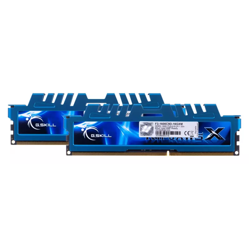 G.Skill 16GB Ripjaws X Dual Channel atminties rinkinys - Mėlyna (2x 8GB, DDR3 1600MHz, 1,5V, F3-1600C9D-16GXM, XMP paruoštas)