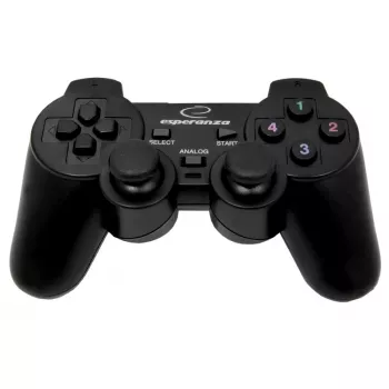 Pultelis ESPERANZA EG102 laidinis USB 2.0, PC/PlayStation 3 palaikymas, D-pad, vibracija, juodas
