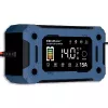Protingas 12V 15A įkroviklis QOLTEC su mikroprocesoriumi ir LCD – AGM, GEL, SLA, EFB, LiFePO4 akumuliatoriams