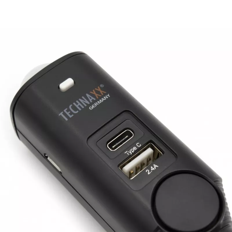 Technaxx TX-168 automobilio signalizacija su sirenos moduliu ir USB-C įkrovimo prievadu
