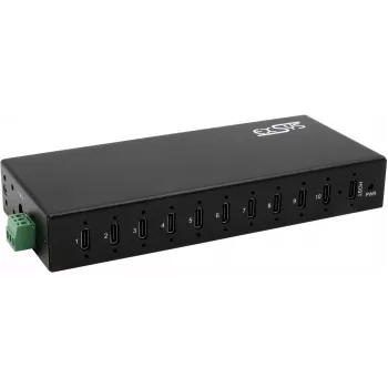 10 prievadų USB 3.2 Gen 2x1 šakotuvas Exsys EX-12270HMS, 79,5 W galios tiekimas
