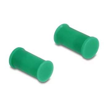 Dulkėms atsparus kištukų dangtelis DELOCK 60673 DL4 lizdams, silikoninis, žalias, 14×27×14 mm, 10 vnt. pakuotė