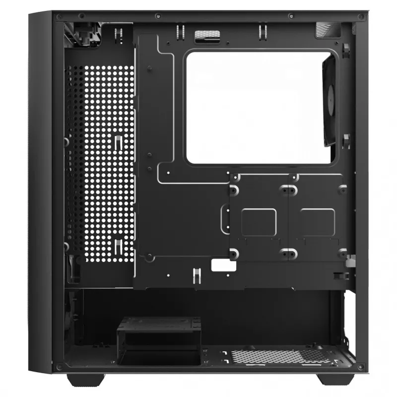 PC korpusas SAVIO Noctis Flow – Cube Mini-ITX/Micro-ATX/ATX, 3x120mm priekyje, 1x120mm gale, 2x3.5 colio + 3x2.5 colio lizdai, grūdintas stiklas