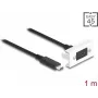 DeLOCK Easy 45 modulis, USB Type-C lizdas į kištuką, 1 m, USB 3.2 Gen 2, 10 Gbps