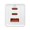 Sieninis įkroviklis Baseus GaN5 Pro 65W – USB + 2×USB-C (QC3.0, PD3.0) su 1 m USB-C laidu, baltas