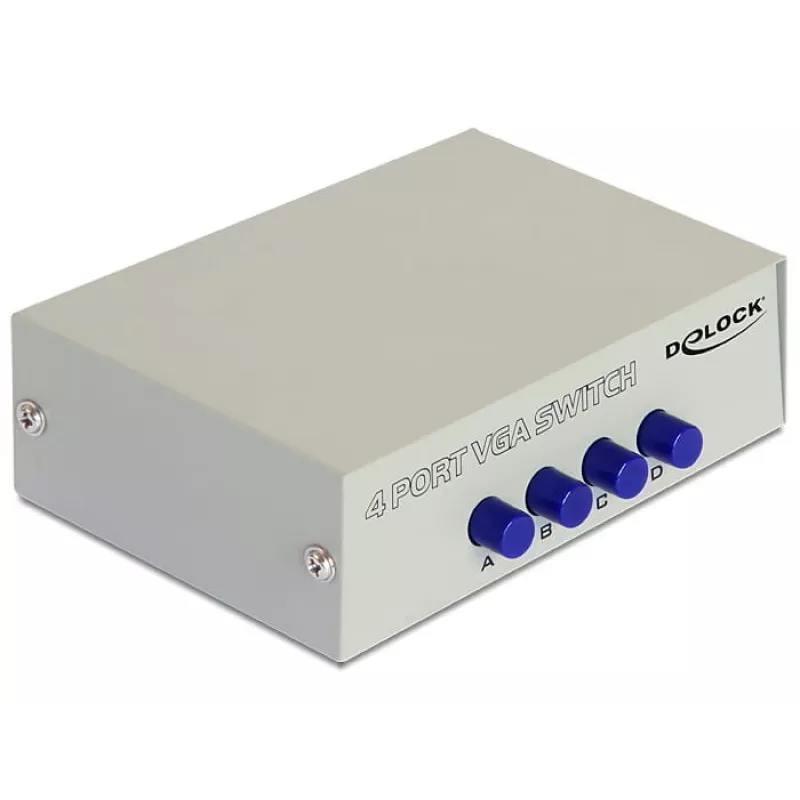 DeLock Switch VGA 4 prievadų rankinis dvipusis - ekrano jungiklis - 4 x VGA - stalinis (87635)