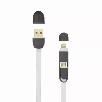 Sbox 2IN1W USB->Micro USB+IPH.5 M/M 1M baltas
