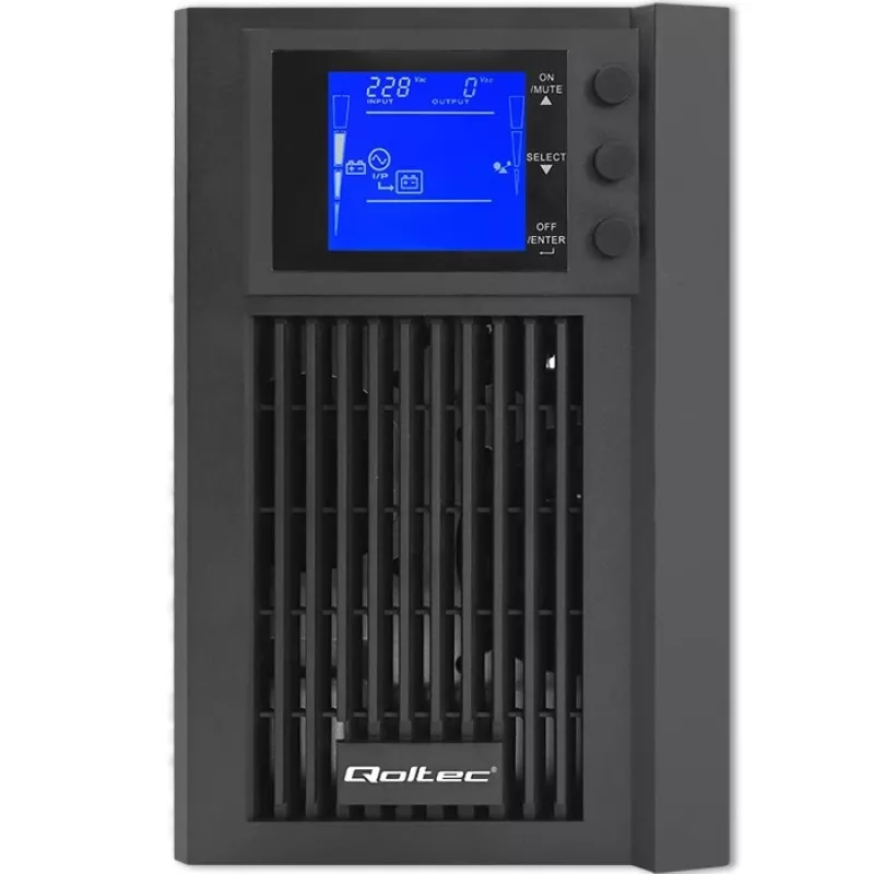 Nepertraukiamo maitinimo šaltinis QOLTEC 53981 Online 2kVA, 2000 VA