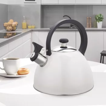 Virdulys Maestro MR-1302-WG 2,5 L, nerūdijančio plieno korpusas, baltas, šarnyrinis švilpukas