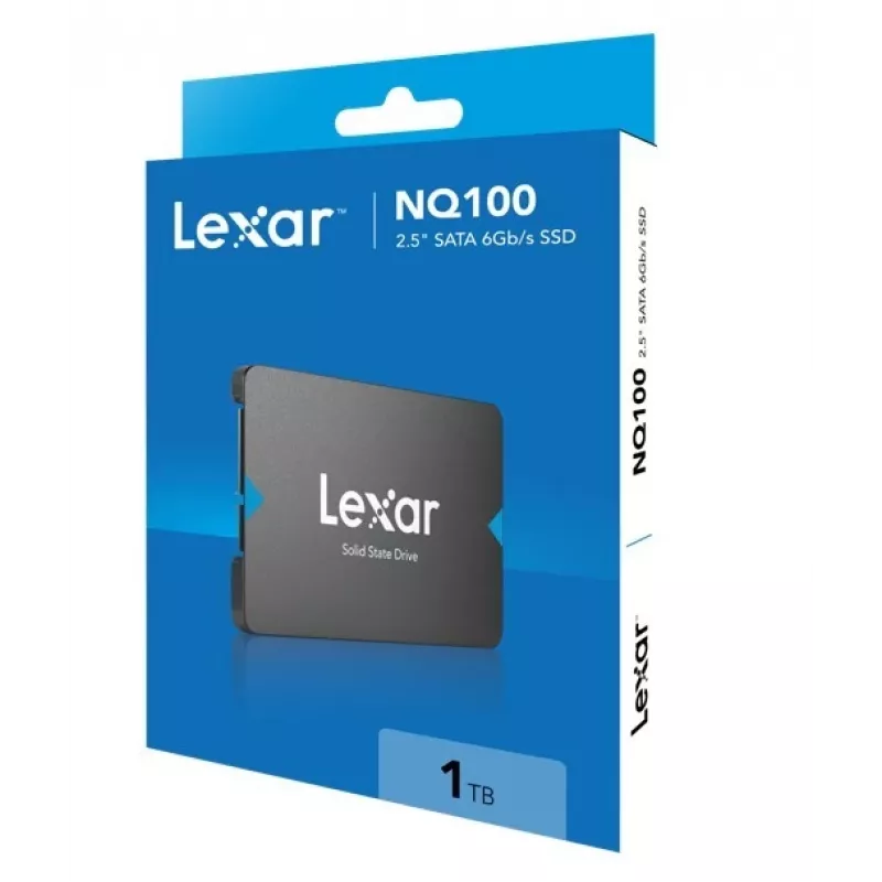 2,5 colio SATA III SSD Lexar NQ100 1 TB — 550 MB/s skaitymas, 6 Gbit/s perdavimas