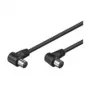 Wentronic Goobay anteninis kampinis jungiamasis kabelis, juodas, 1,5 m – IEC/Coax kištukas 90° IEC/Koax lizdas 90° (11525)