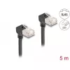 DeLOCK RJ45 tinklo kabelis Cat.6A S/FTP Slim 90° Žemyn 5m Juodas