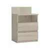 Naktinis staliukas Topeshop M1 SONOMA MAT, ąžuolo spalvos matinis, 2 stalčiai, 400×320×590 mm