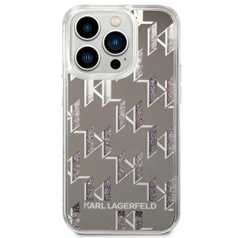 Karl Lagerfeld KLHCP14XLMNMS iPhone 14 Pro Max 6.7″ kietasis dėklas sidabrinis / sidabrinis Liquid Glitter Monogram