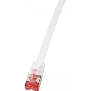 Logilink SlimLine - Patch-Cable - RJ-45 (S) į RJ-45 (S) - 10 m - U/FTP, PiMF - CAT 6 - Lieta, Su apsauga nuo užsikabinimo, Plokščias - Baltas (CF2091S)