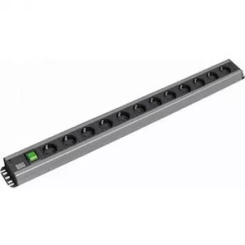 Bachmann 300.005 Maitinimo skirstytuvas 12 AC lizdų 2U juoda pilka