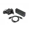 Natec Mantis 2 NHU-1557 USB 3.0 skirstytuvas 4 prievadų, USB Type-B įvestis, įjungimo/išjungimo mygtukai, maitinimo blokas, juodas