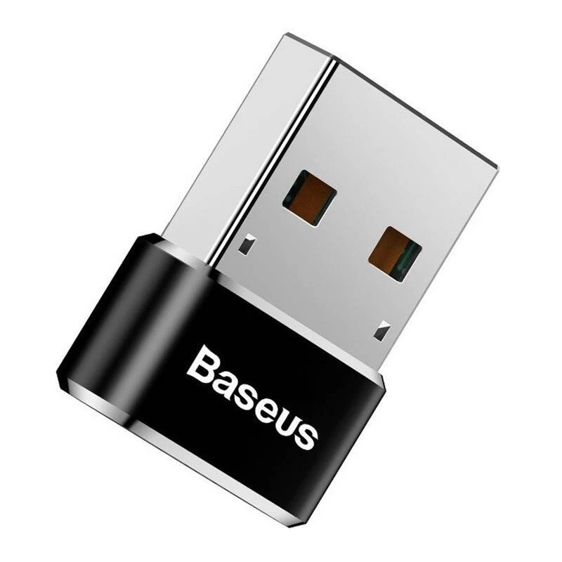 Adapteris Baseus USB (vyriškas) į Type-C (moterišką), juodas