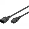 Wentronic Goobay Kaltgeräte Verlängerung, 1 m, Schwarz - Gerätestecker C14 (Kaltgeräteanschluss) > Gerätebuchse C13 (Kaltgeräteanschluss) (95125)