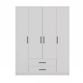Topeshop ROMANA 160 BIEL KPLB bedroom wardrobe/closet 11 shelves 4 durelės(s) baltas
