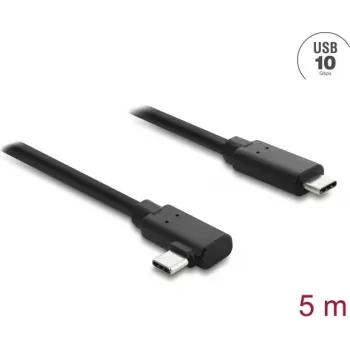 DELOCK aktyvus optinis USB Type-C į Type-C kabelis 10 Gbps, kampuoti kištukai, 5 m